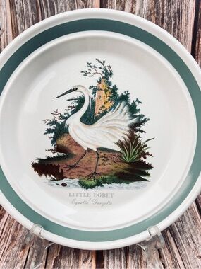 Portmeirion Birds of Britain Dinner Plate Little Egret Vintage 1978